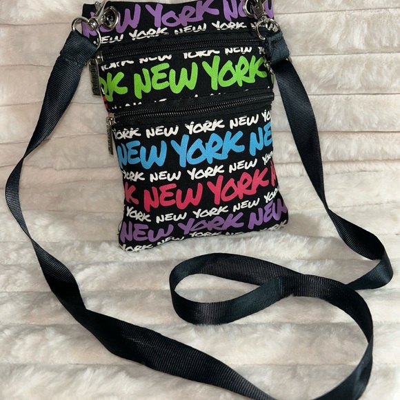 Vibrant New York Text Crossbody Bag by Akash - Picture 1 of 6